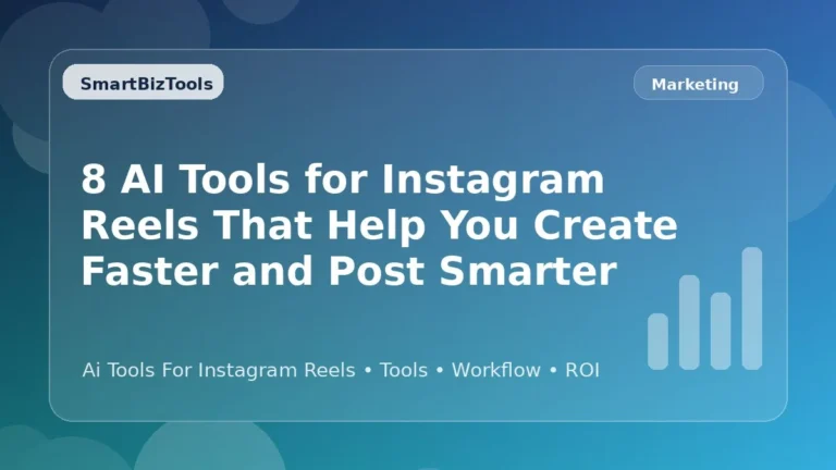 AI-generated SmartBizTools feature image for 8 AI Tools for Instagram Reels That Help You Create Faster and Post Smarter