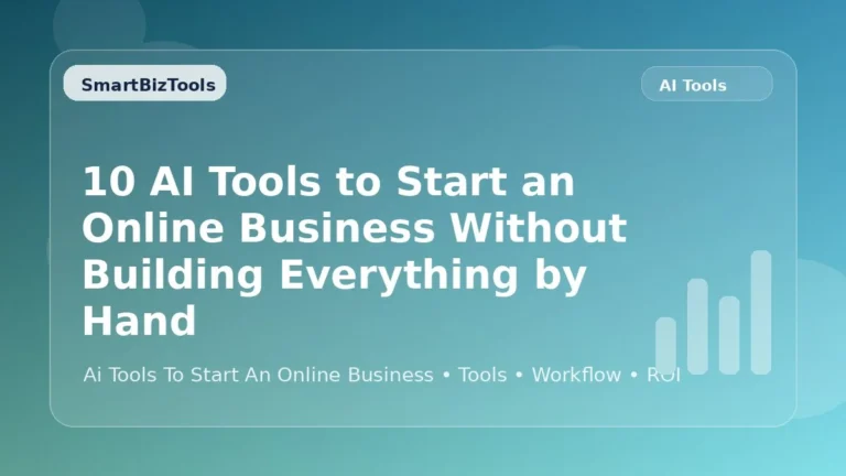 AI-generated SmartBizTools feature image for 10 AI Tools to Start an Online Business Without Building Everything by Hand