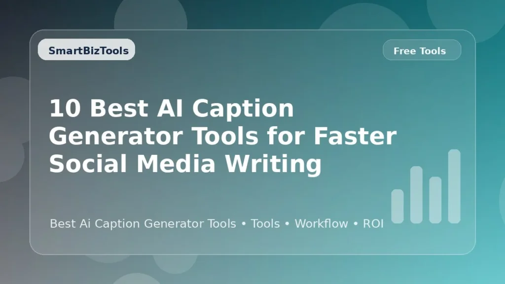 AI-generated SmartBizTools feature image for 10 Best AI Caption Generator Tools for Faster Social Media Writing