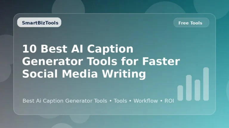 AI-generated SmartBizTools feature image for 10 Best AI Caption Generator Tools for Faster Social Media Writing