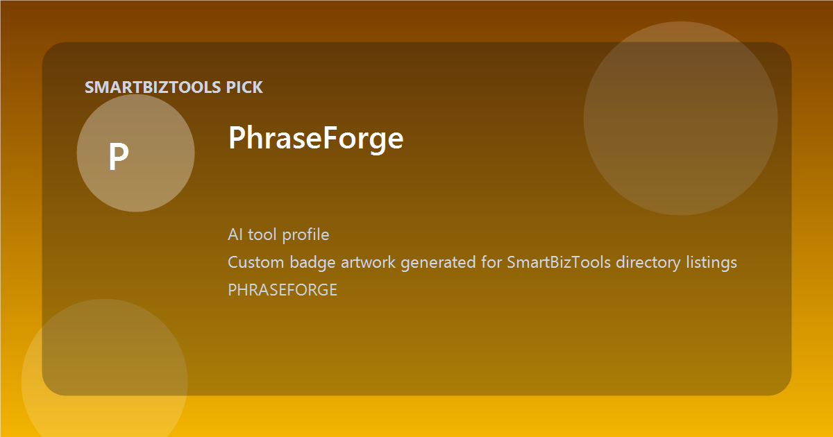 PhraseForge logo-style badge